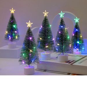 (17 cm / 6,69 pollici) Mini albero di Natale illuminato colorato con luce notturna a LED Piccoli alberi di Natale magri con luci Decorazione per alberi di Natale da tavolo