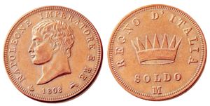 (1808-1813) 5 pièces date pour choisir ITALIAN ST Craft Kingdom Of Napoleon I 1 SOLDO Made in Copper Copy Coins accessoires de décoration pour la maison