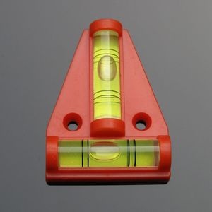 (20 pièces / lot) T Type Bubble Spirit Niveau Triangulaire Plastique Mini Bubble Niveau accessoires Couleur rouge noir orange 58 * 44 * 13 mm