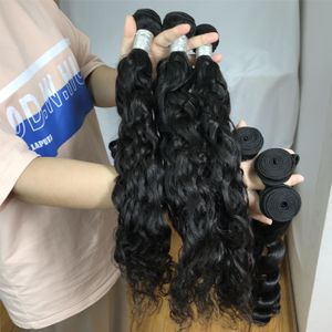 (3 Bundles Deal) 11A Luxe Vierge Cheveux Soie Non Transformés Extensions de Cheveux Humains Péruvien Indien Malaisien Cambodgien Brésilien Vague Naturelle Cheveux Bundles