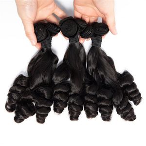 (3 Bundles Deal) 11A Luxe Vierge Cheveux Soie Non Transformés Extensions de Cheveux Humains Péruvien Indien Malaisien Cambodgien Brésilien Fumi Cheveux Bouclés Bundles
