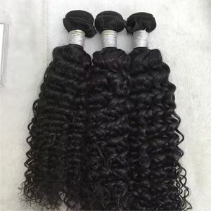 (3 Bundles Deal) 11A Luxe Vierge Cheveux Soie Non Transformés Extensions de Cheveux Humains Péruvien Indien Malaisien Cambodgien Brésilien Jerry Cheveux Bouclés Bundles