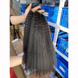 (3 Bundles Deal) 11A Luxe Vierge Cheveux Soie Non Transformés Extensions de Cheveux Humains Péruvien Indien Malaisien Cambodgien Brésilien Kinky Cheveux Raides Bundles