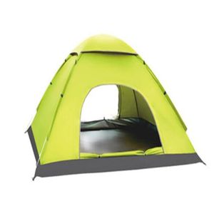 -Nueva calidad para acampar al aire libre 2 personas 2 puertas doble barra de fibra de vidrio impermeable carpa portátil CTS002243n