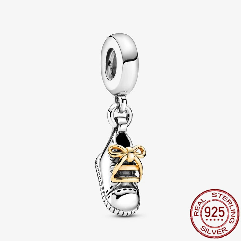 Popular High Quality 925 Sterling Silver Beads Angel Wings Lucky Heart Lover Charm for Original DIY Bracelet Ladies Jewelry Fashion Accessories