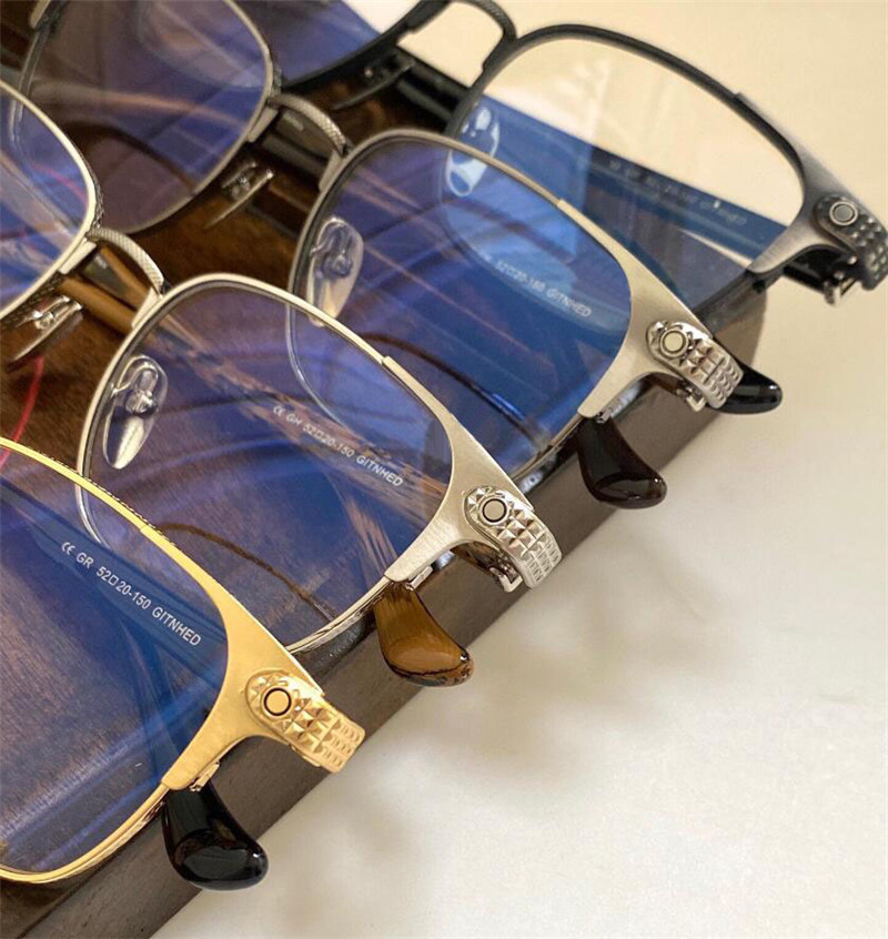 New design optical glasses GIHE square frame with exquisite carving pattern classic retro style top quality clear lens transparent eyewear