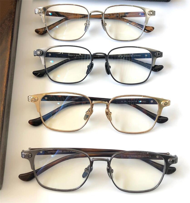 New design optical glasses GIHE square frame with exquisite carving pattern classic retro style top quality clear lens transparent eyewear