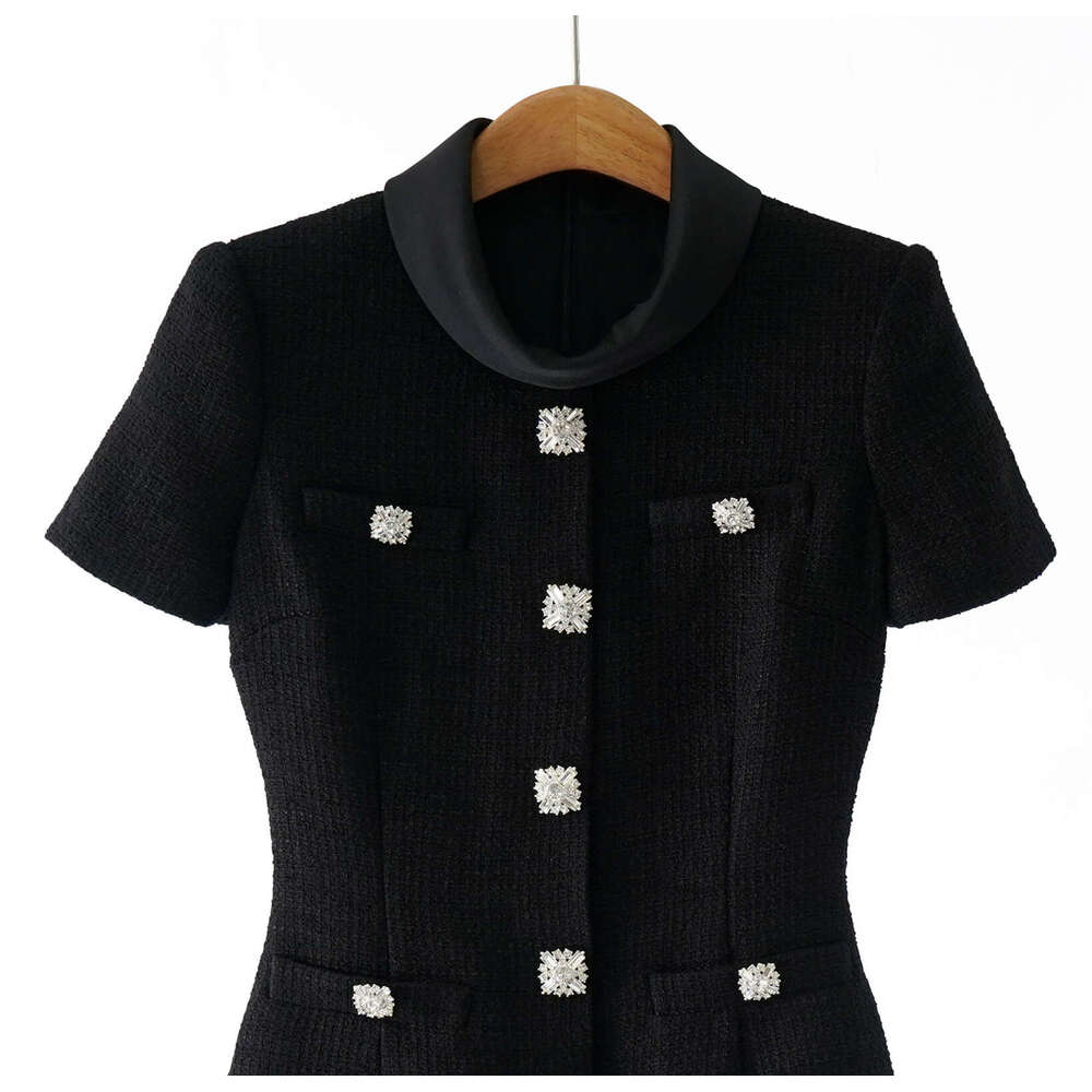 2026 Spring and Summer New Classic Black Floral Cloth Elegant Xiaoxiang Style Women's Clothing for Important Occasions