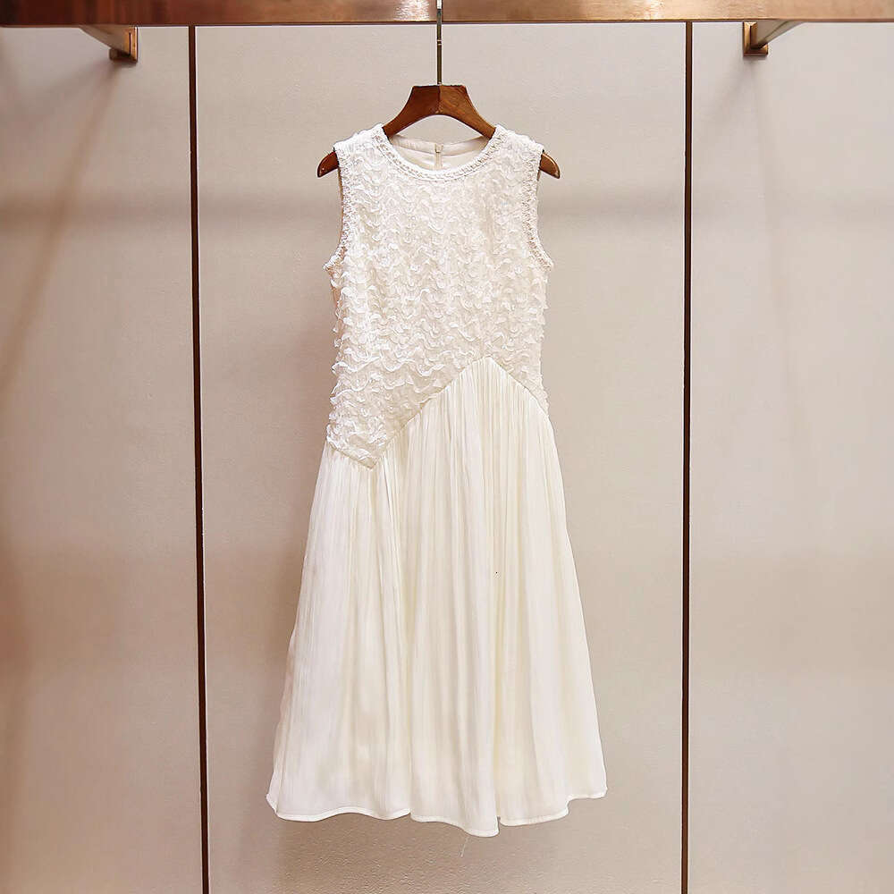 2026 designer high-end women's summer new style French chic thick sequined sleeveless vest skirt