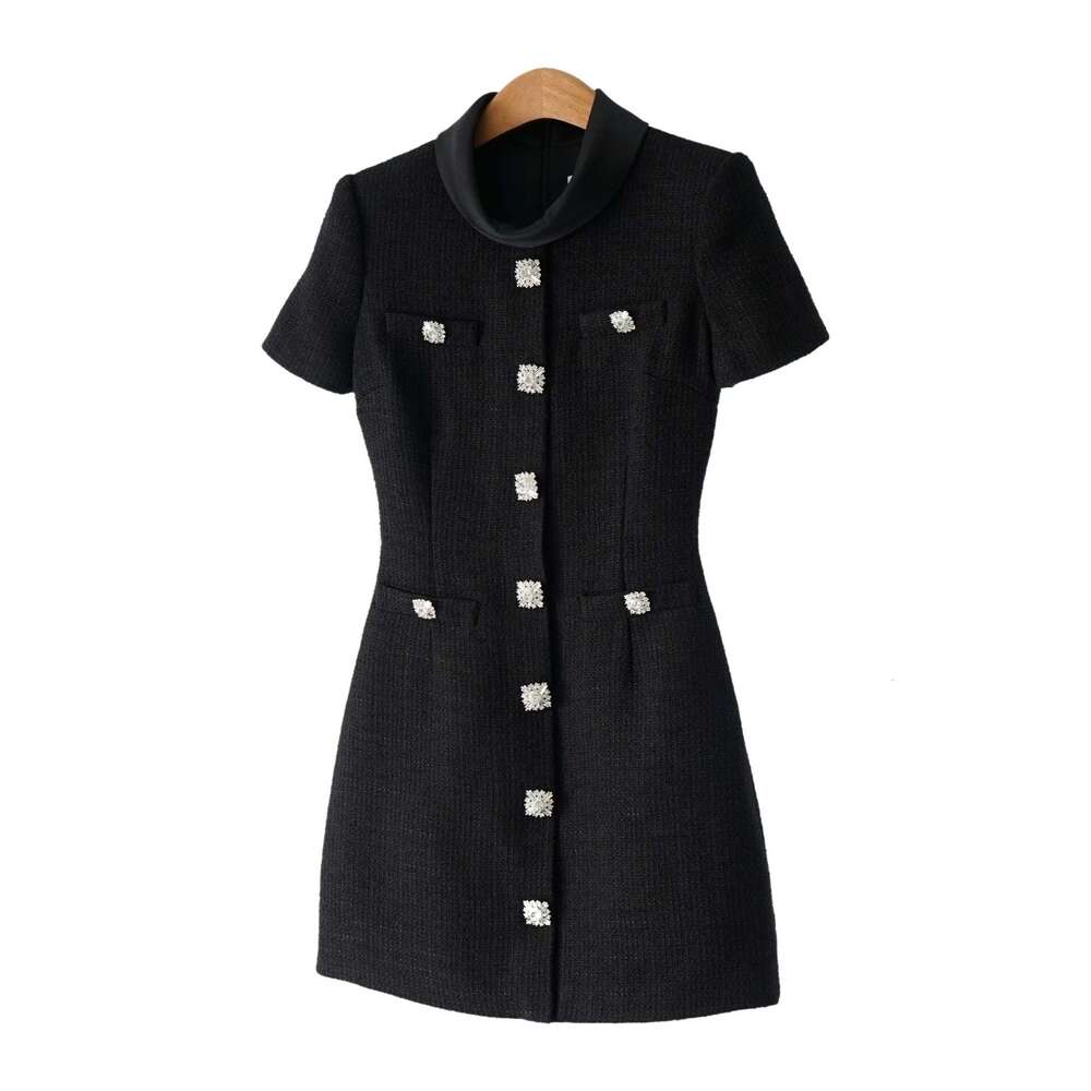 2026 Spring and Summer New Classic Black Floral Cloth Elegant Xiaoxiang Style Women's Clothing for Important Occasions