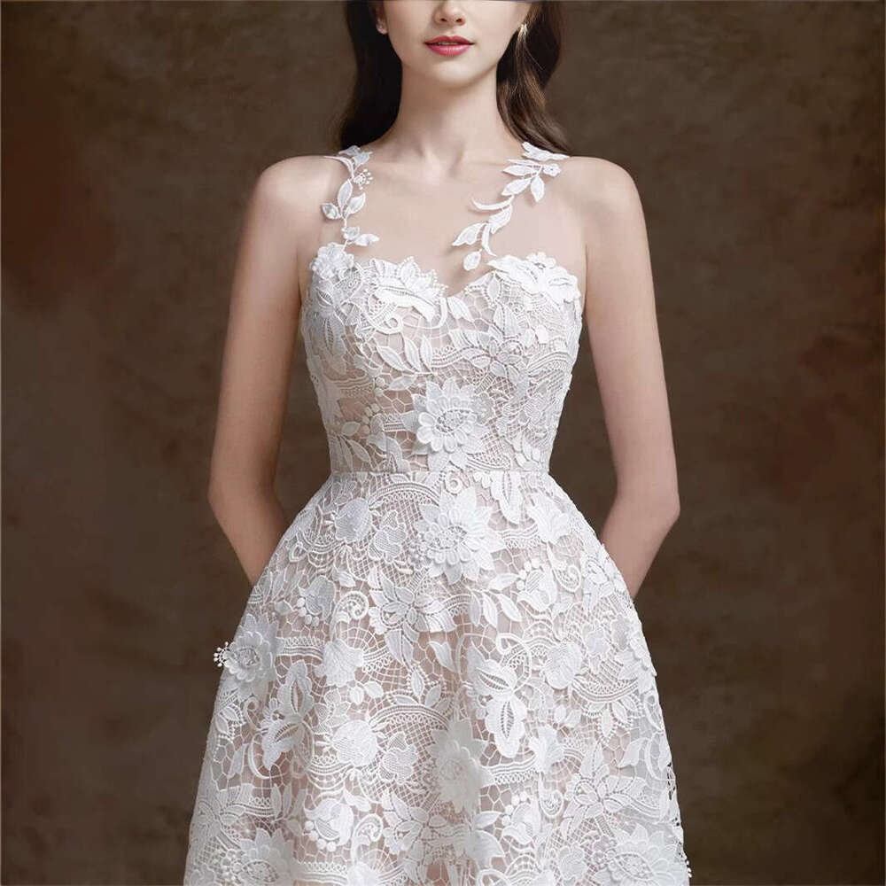 2026 summer new women's niche fashion ethereal lace mesh design sleeveless long skirt