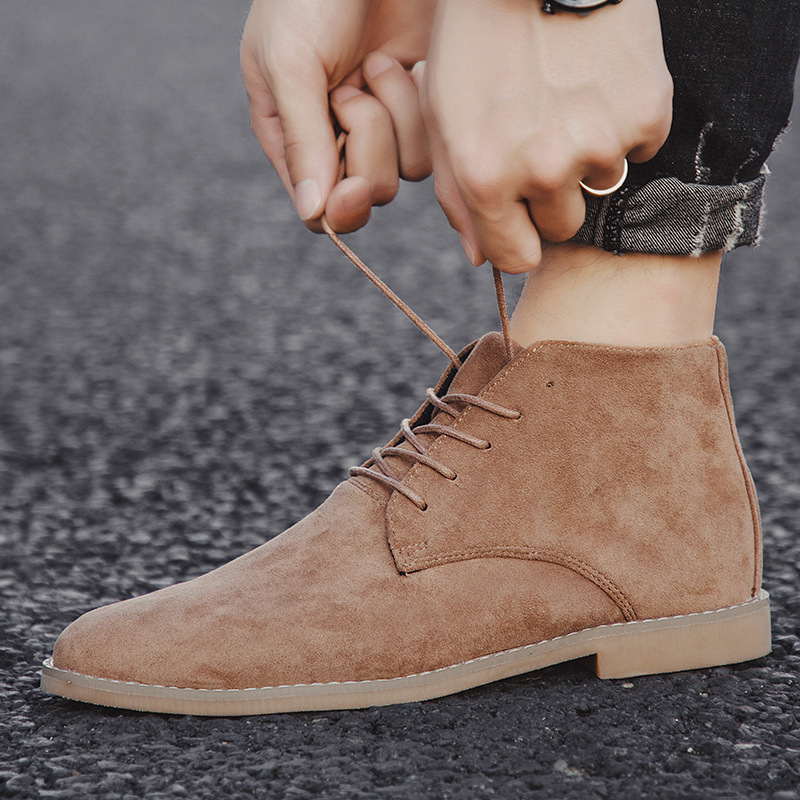 Spring Autumn Classic Male Fashion Shoes Men Lace-up Casual Botas Black Brand Men's Boots 658 884b