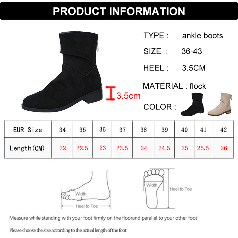 Lucyever Vintage Faux Suede Pleated Ankle Women 2024 Autumn Winter Med Heels Short Boots Woman Back Zipper Cowboy Botas 43