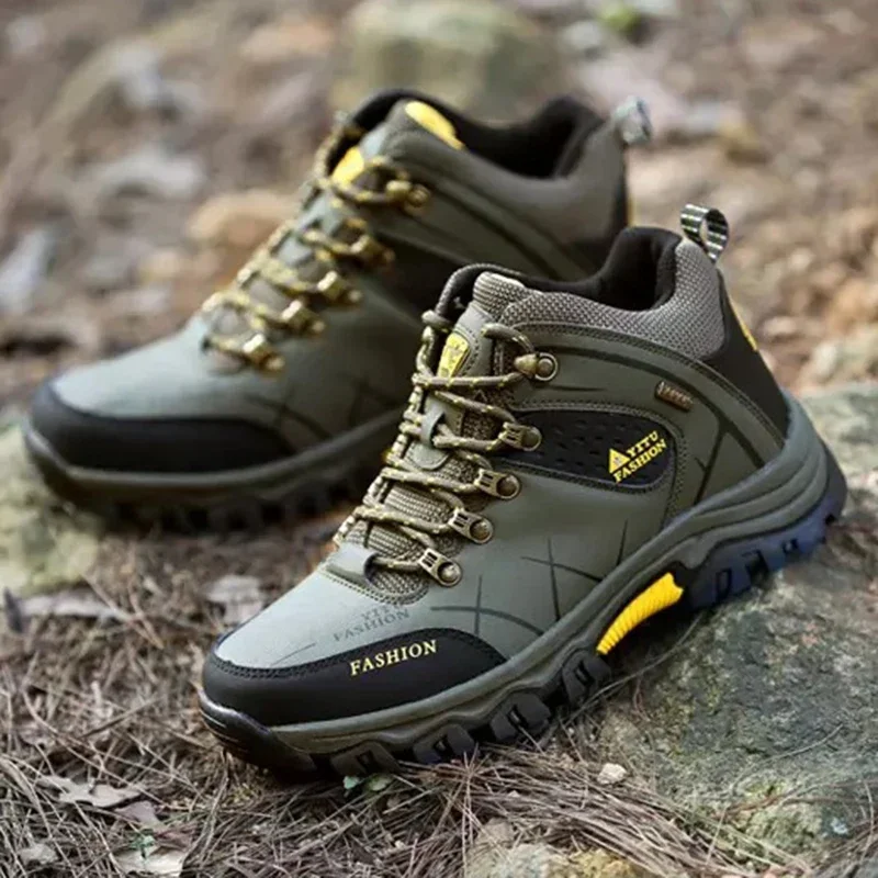 Hiking for Men High Top Mountain Climbing Shoes Male Platform Tourism Jogging Trekking Wear-resistant Sneakers atillas cdfa
