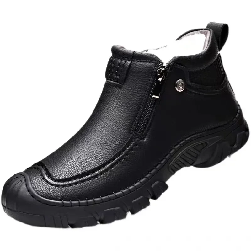 Winter Sheepskin Ankle Wool Men Snow Warmest Men's Casual Boots High Quality Waterproof botas hombre Brand Designer bf4e