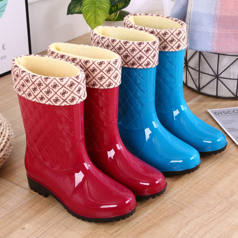 Woman Water Shoes Slip On Keep Warm Non-Slip Lluvia Washing Shoe Rain Boots For Women d34 a7a2