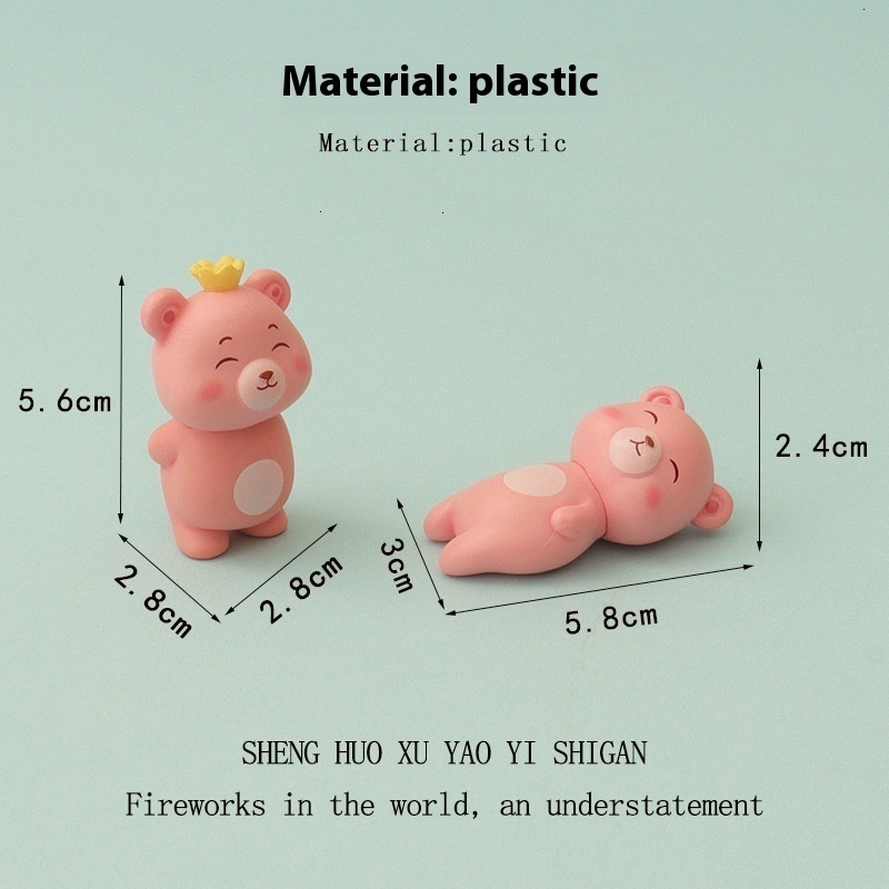 Cartoon mini ins cute little bear sleeping micro landscape scene DIY decoration accessories office desktop ornaments