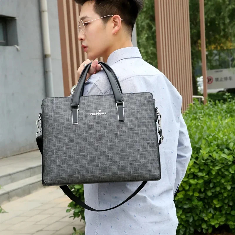 Business mens handbag office executive briefcase large y men shoulder messenger ner laptop bag 240906