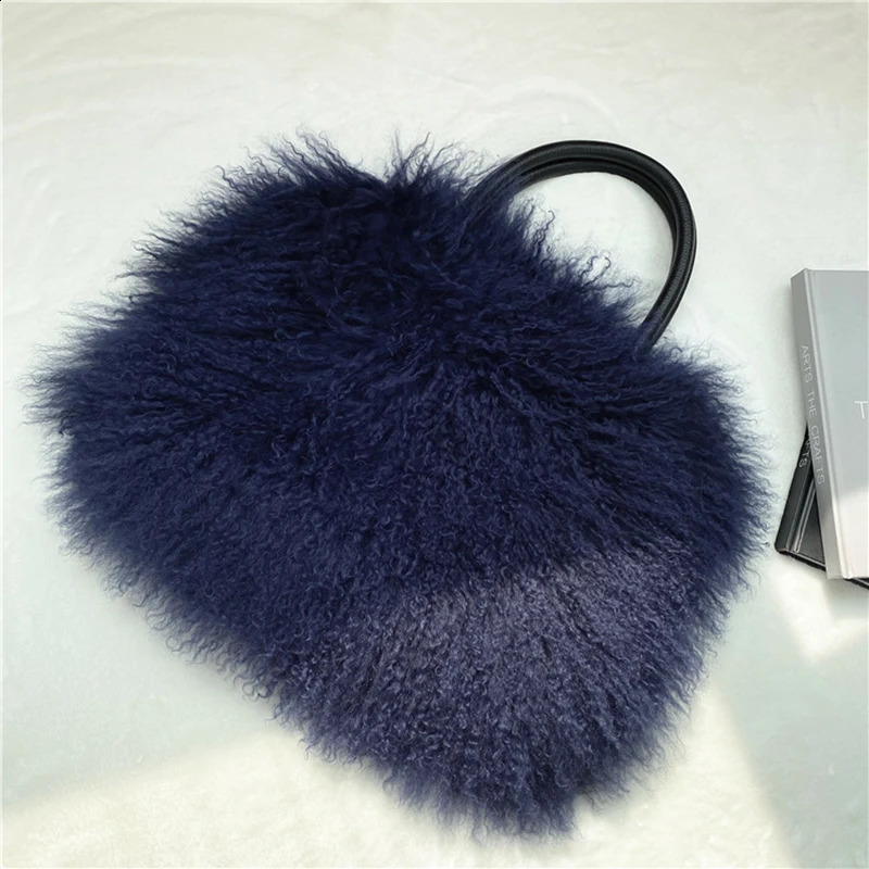 Fashionable y autumn winter Mongolian fur handbag large capacity plush bag highend womens 240906 4