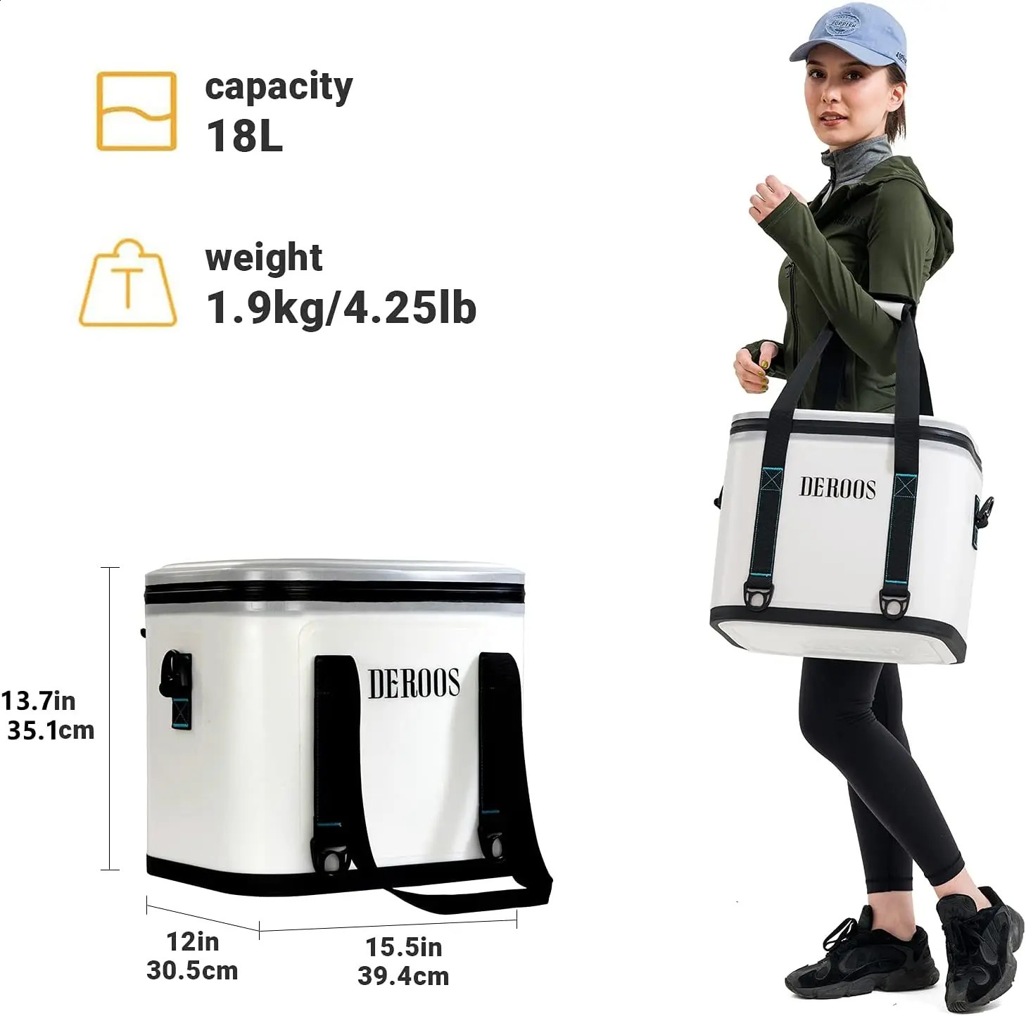 3 Soft cooler 2430 cans large flip cover ice box camping portable insulated bag mini refrigerant with airtight zipper 240910 4