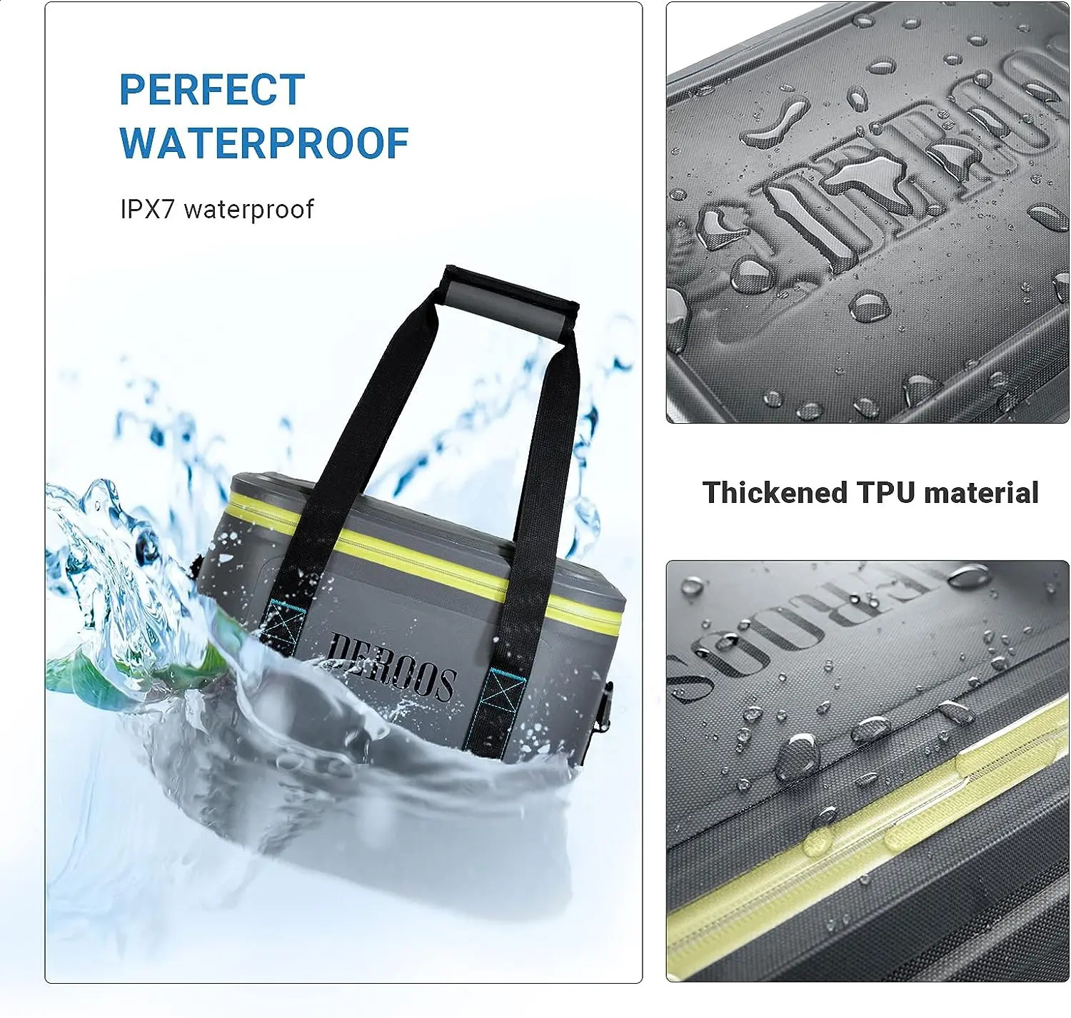 3 Soft cooler 2430 cans large flip cover ice box camping portable insulated bag mini refrigerant with airtight zipper 240910 4