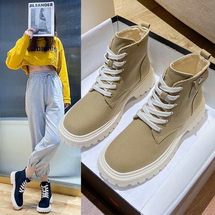 Autumn winter women's new wild fashion casual high canvas ankle boots for women atos de mujer womens sneakers shoesdr5 673b