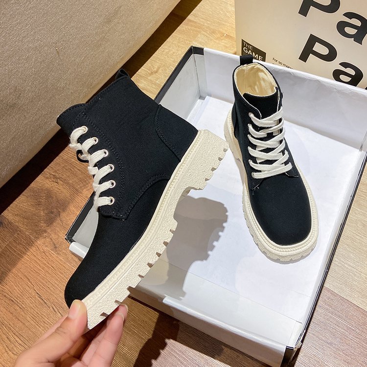 Autumn winter women's new wild fashion casual high canvas ankle boots for women atos de mujer womens sneakers shoesdr5 673b