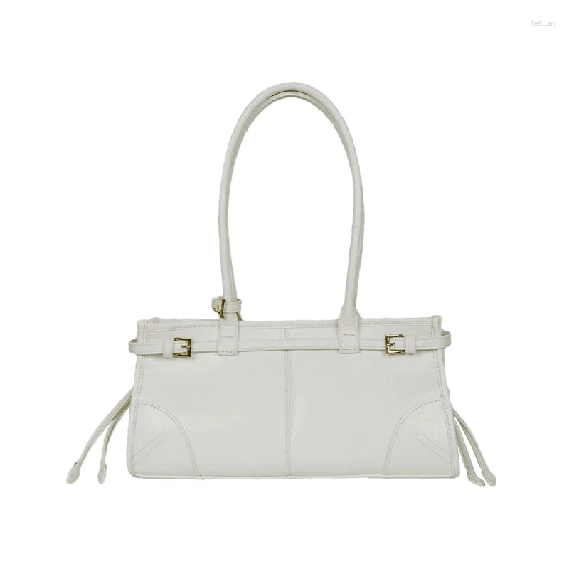 Shoulder Bags 2024 Personalized Baguette Bag Retro Motorcycle Fashion Oil Waxed Leather Crossbody Women's Handbag 4e14 4