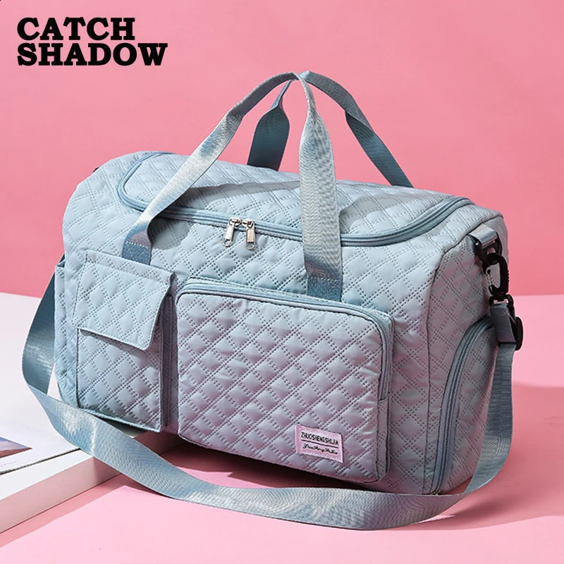 Womens handbag large capacity expandable waterproof foldable moisture separated travel Korean fiess yoga bag 240927 210b 4