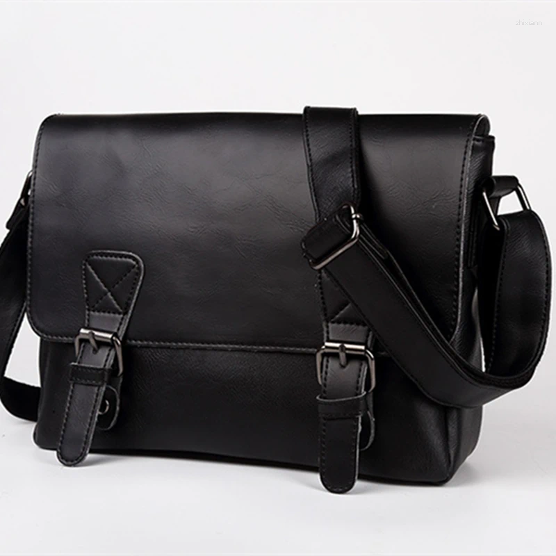 Shoulder Bags High Quality Crossbody Men Satchels Vintage PU Leather Men's Messenger Bag Laptop Lightweight Work Briefcase