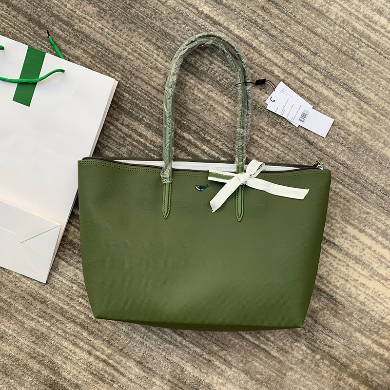 Large horizontal L French new crocodile women's shopping large capacity shoulder portable dumpg tote bag 4