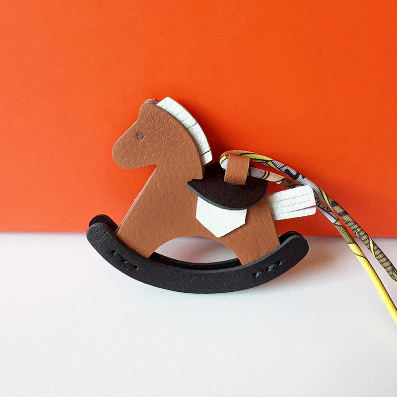 Designer Little Horse Charm Hand Made Sheepskin Leather Bag Pendant Keychian Birthday Gifts Handbag Accessories