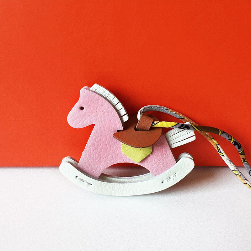 Designer Little Horse Charm Hand Made Sheepskin Leather Bag Pendant Keychian Birthday Gifts Handbag Accessories