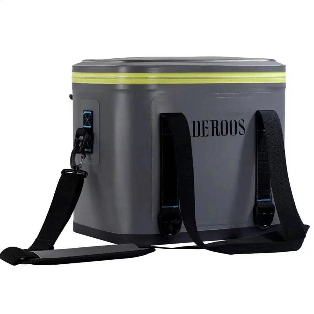 3 Soft cooler 2430 cans large flip cover ice box camping portable insulated bag mini refrigerant with airtight zipper 240910 4