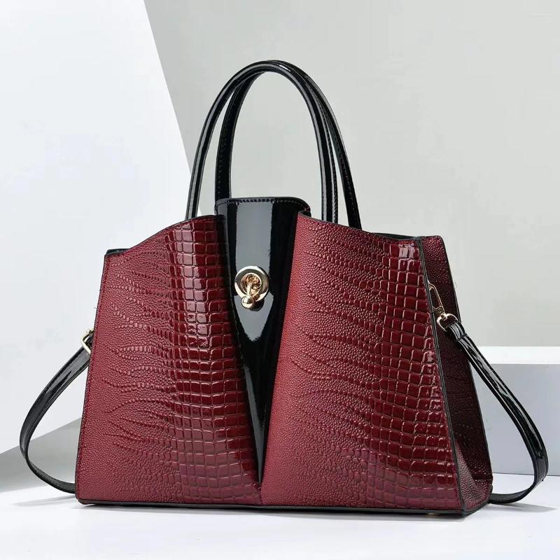 Totes Fashion Alligator Women Handbags European Design Patent Leather Ladies Shoulder Bags Female Girl Crossbody Bag