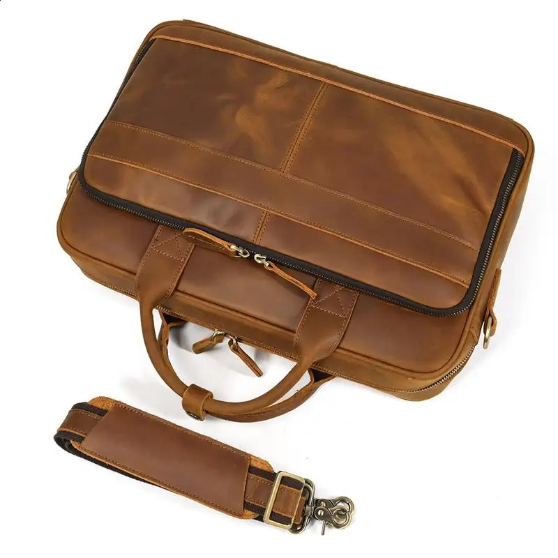 sbirds mens briefcase business shoulder bag leather messenger computer laptop handbag travel 15 inch 240810 4