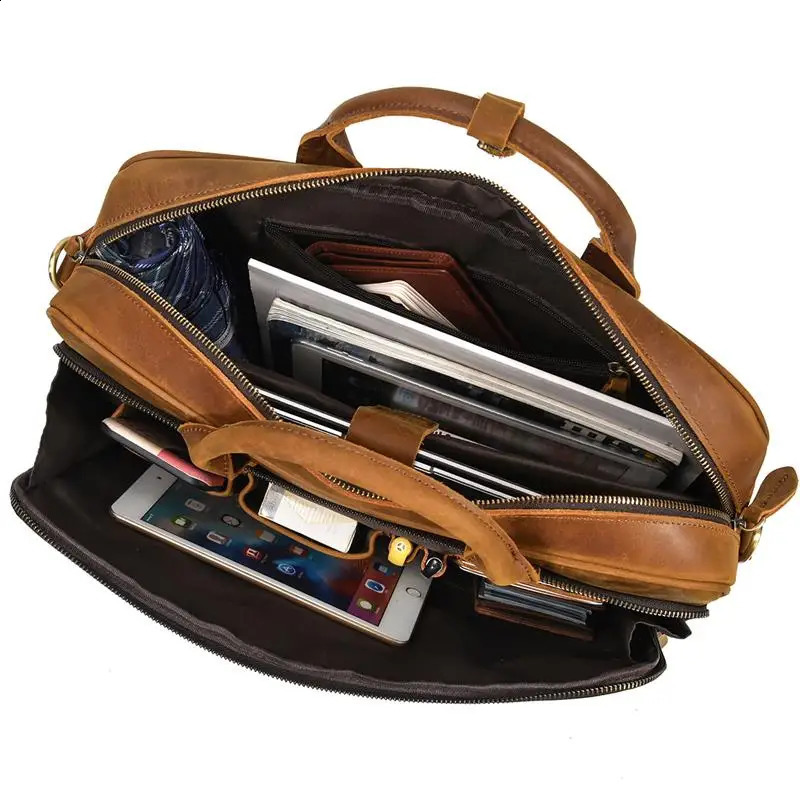 sbirds mens briefcase business shoulder bag leather messenger computer laptop handbag travel 15 inch 240810 4