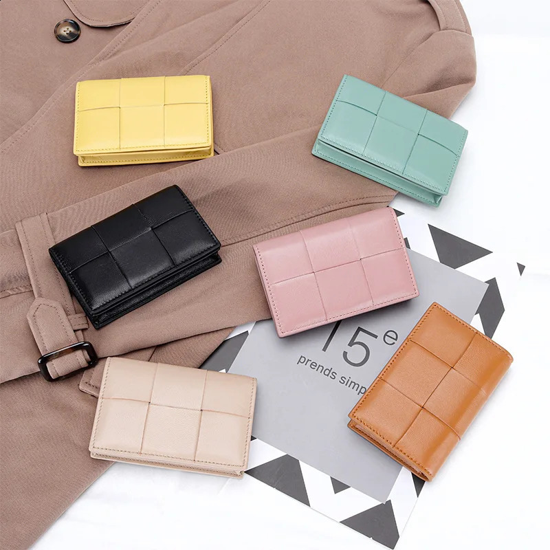 Sheepskin Clip Multi functional Business Card Organizer Box Coin Wallet Womens Leather Paper Bag 240816 bba5 4