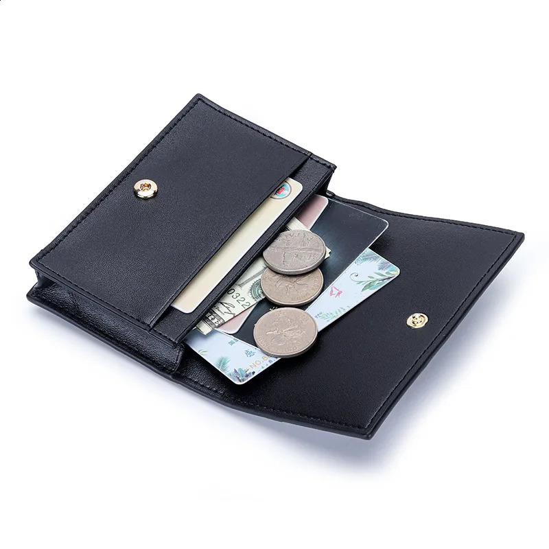 Sheepskin Clip Multi functional Business Card Organizer Box Coin Wallet Womens Leather Paper Bag 240816 bba5 4