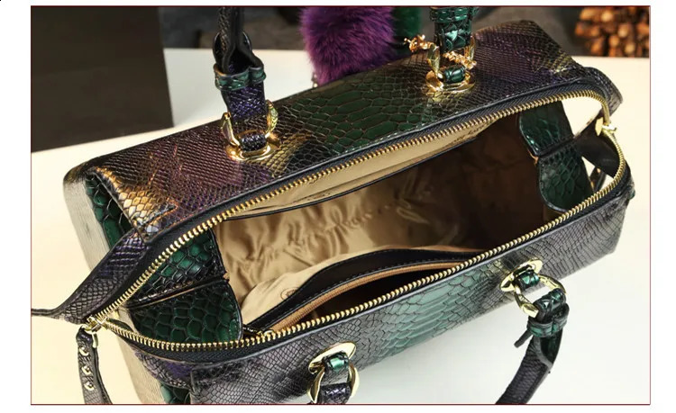 3 Fashion Genuine Leather Women handbag mother Serpentine portable shopping bag female charm shoulder square Hard box bags 240816 4