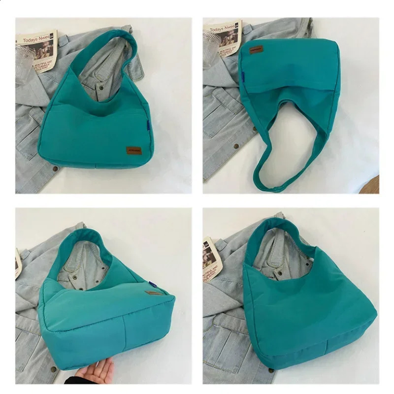 3 Womens Large Capacity Casual Nylon Shoulder Handbag with Simple Daily Leisure Texture Magnetic Button 240820 4