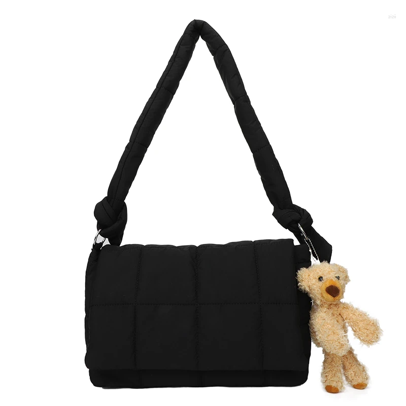 Evening Bags 2024 Cotton Nylon Big Shoulder Bag Casual Female Shopper Padded Crossbody Winter Quilted Handbags 55dc 4