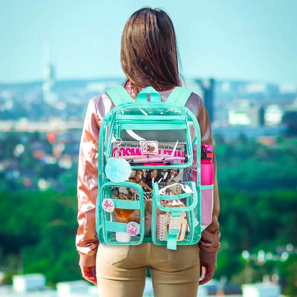 Transparent transparent heavy-duty backpack 240824