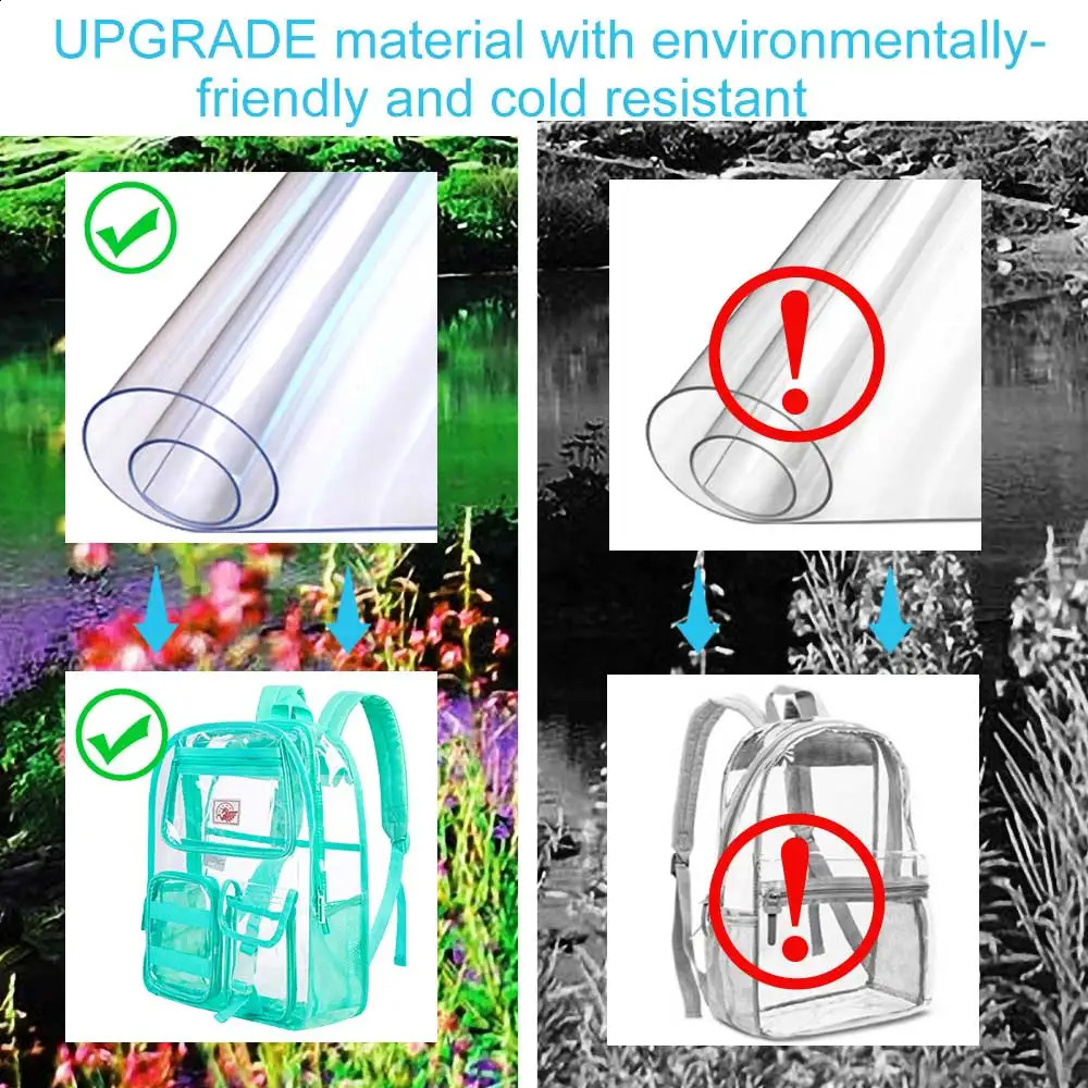 Transparent transparent heavy-duty backpack 240824