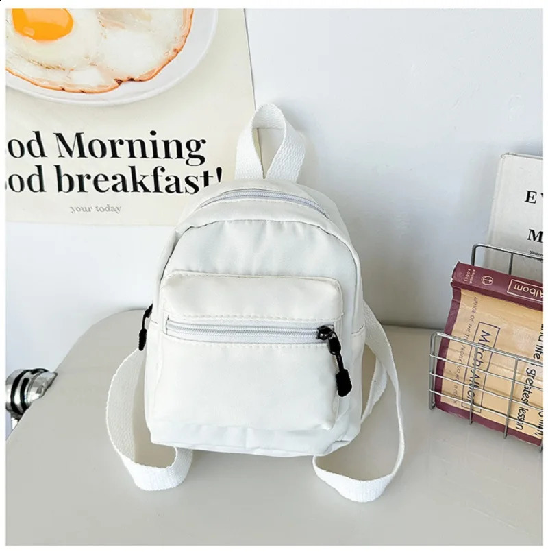 Mini trend nylon womens small bag white Rucack teenage girls fashion casual backpack 240827