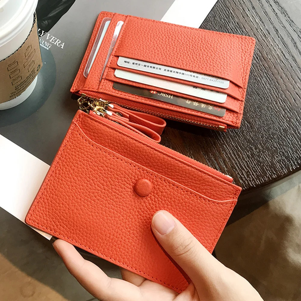 Custom Initials Women Wallet Personalize Name Gift Genuine Leather Short Keychain Coin Purse Lady Credit Card Holder Money Bag 240827 4