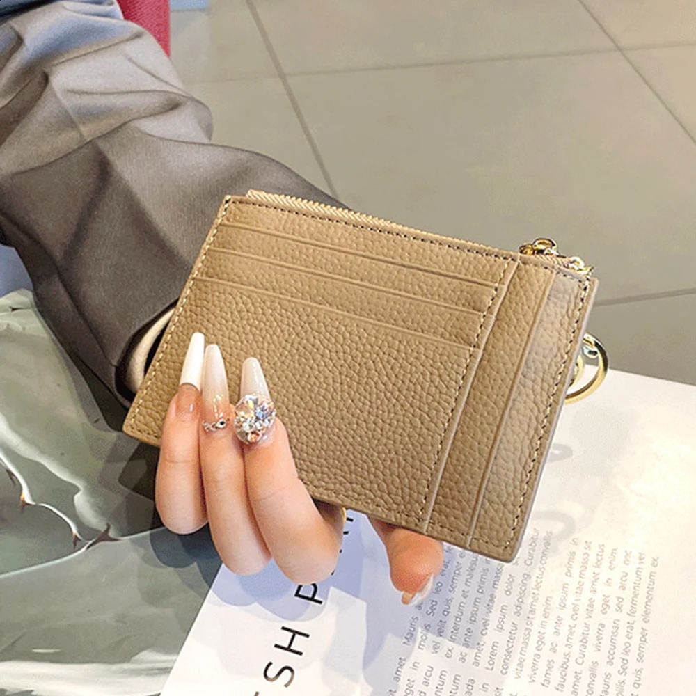 Custom Initials Women Wallet Personalize Name Gift Genuine Leather Short Keychain Coin Purse Lady Credit Card Holder Money Bag 240827 4