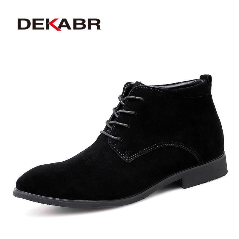DEKABR Handmade Cow Suede Casual Fahsion Ankle Brand Outdoor Comfortable Boots For Men Footwear 7757
