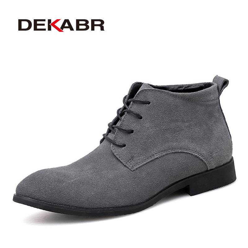 DEKABR Handmade Cow Suede Casual Fahsion Ankle Brand Outdoor Comfortable Boots For Men Footwear 7757
