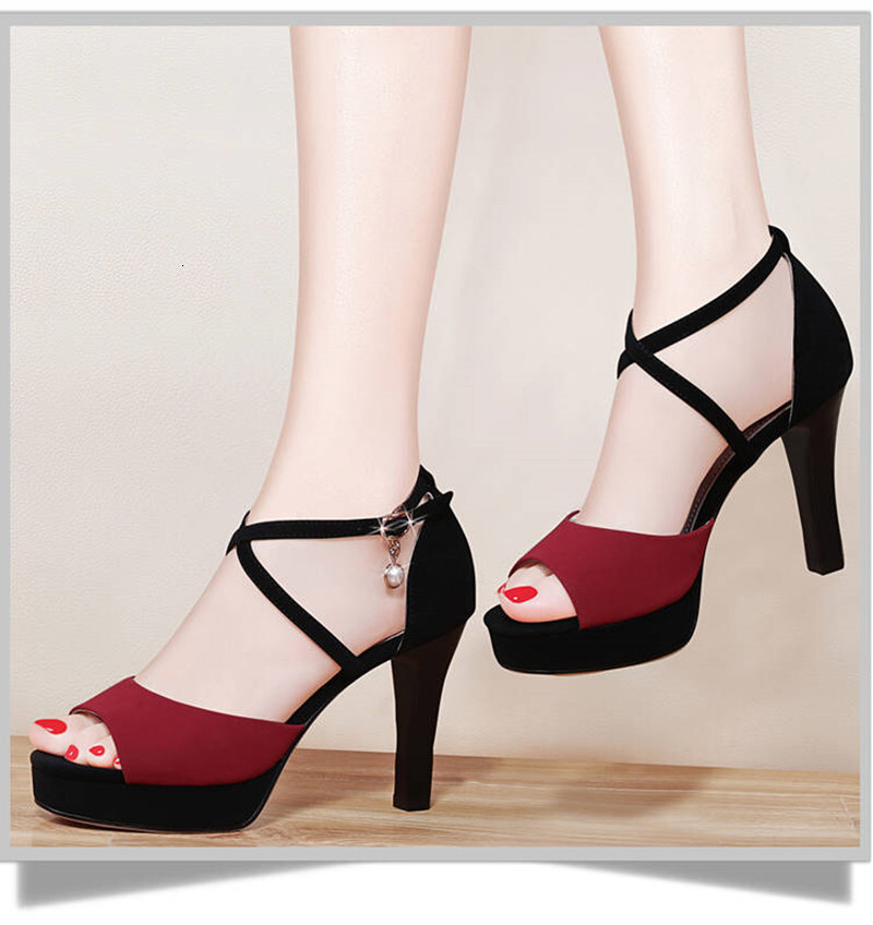 Ddmywed Summer New Sandals With Thin Heel One Line Buckle, Trendy, Fashionable And Versatile Women's Shoes Chinese Brand Shoes F1219-41 ddmythur